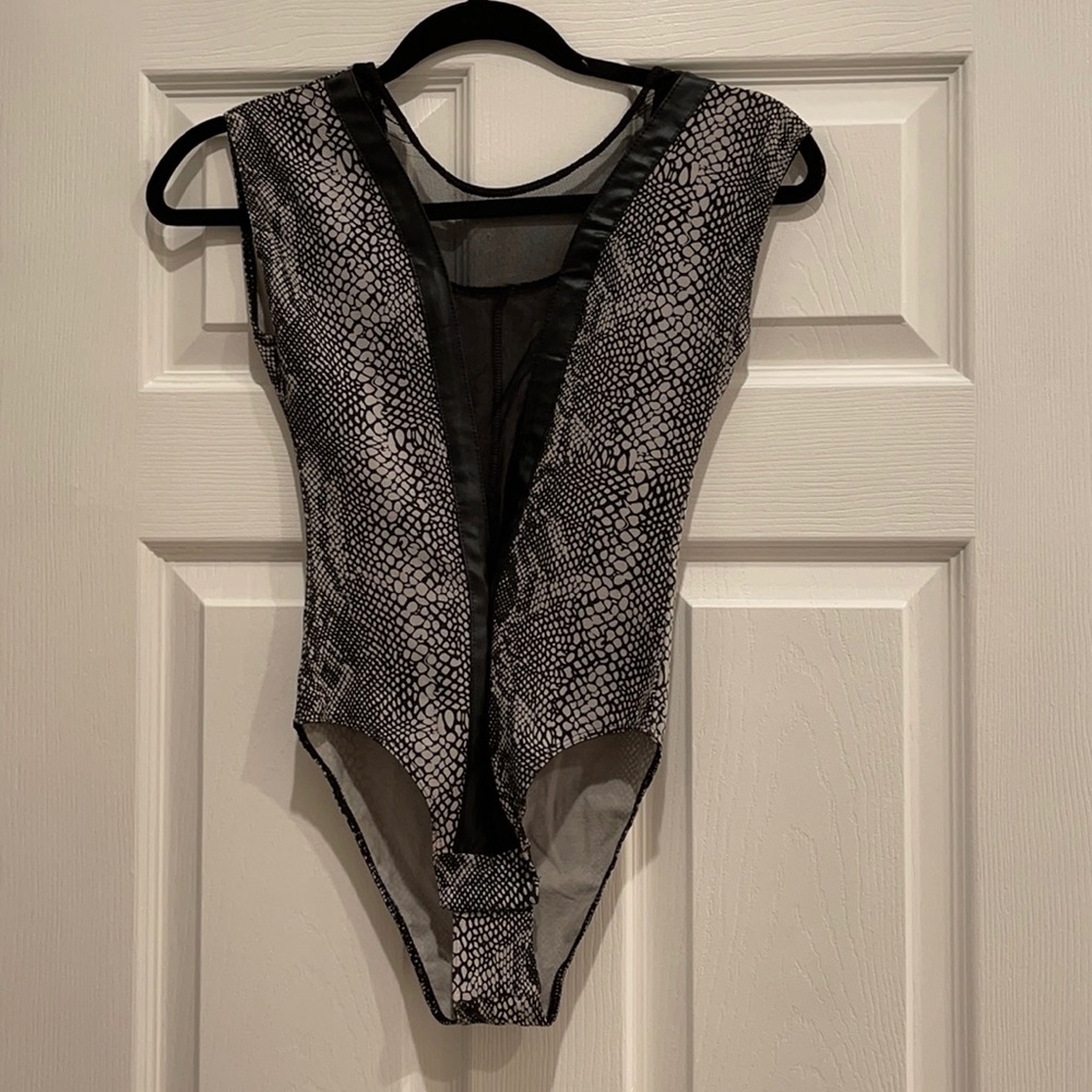 Poof Snake Skin Mesh Bodysuit